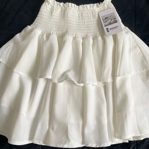 New White Ruffle Skirt